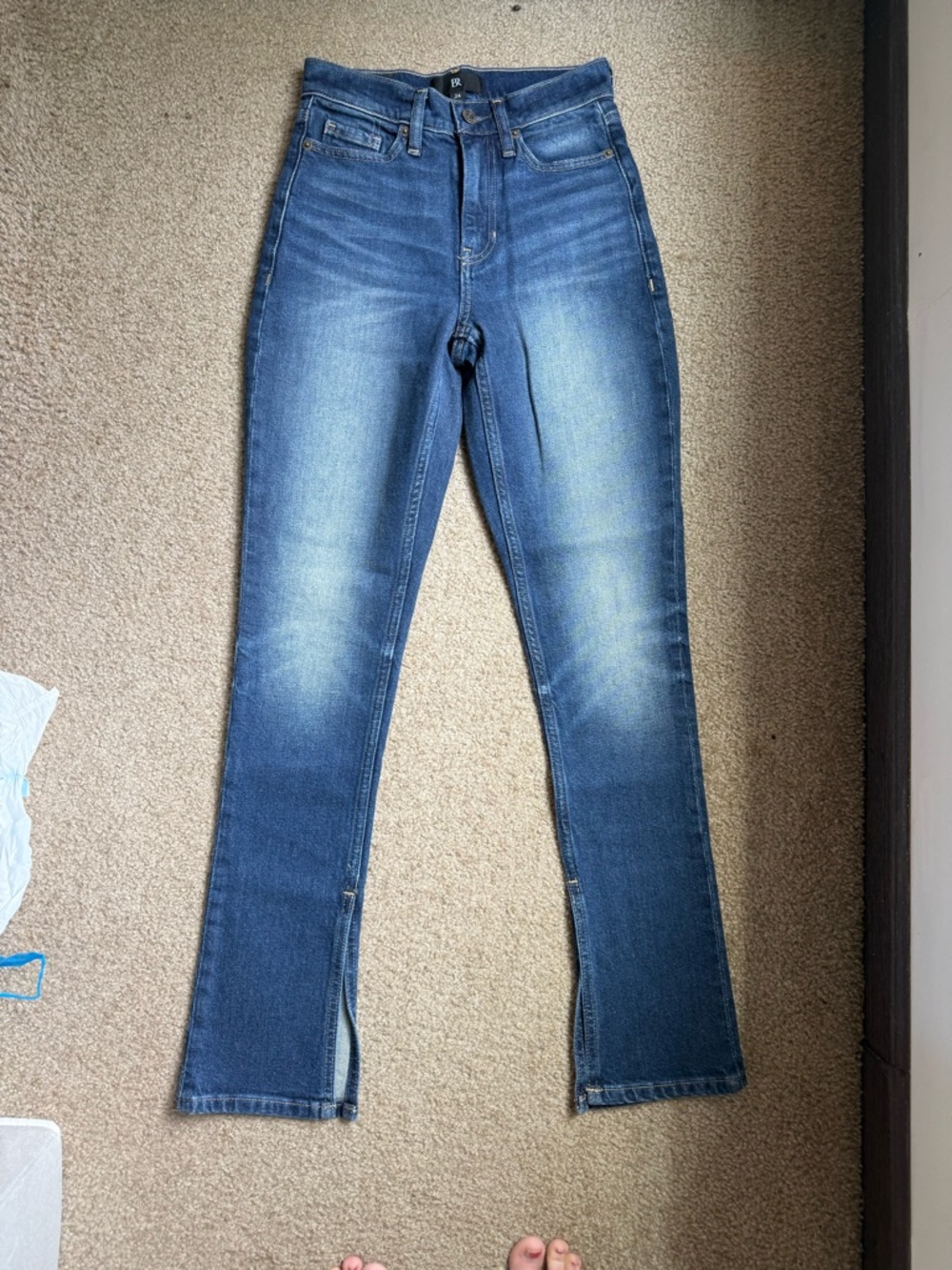 NWT Banana republic high waisted 24 petite jeans slit at hem